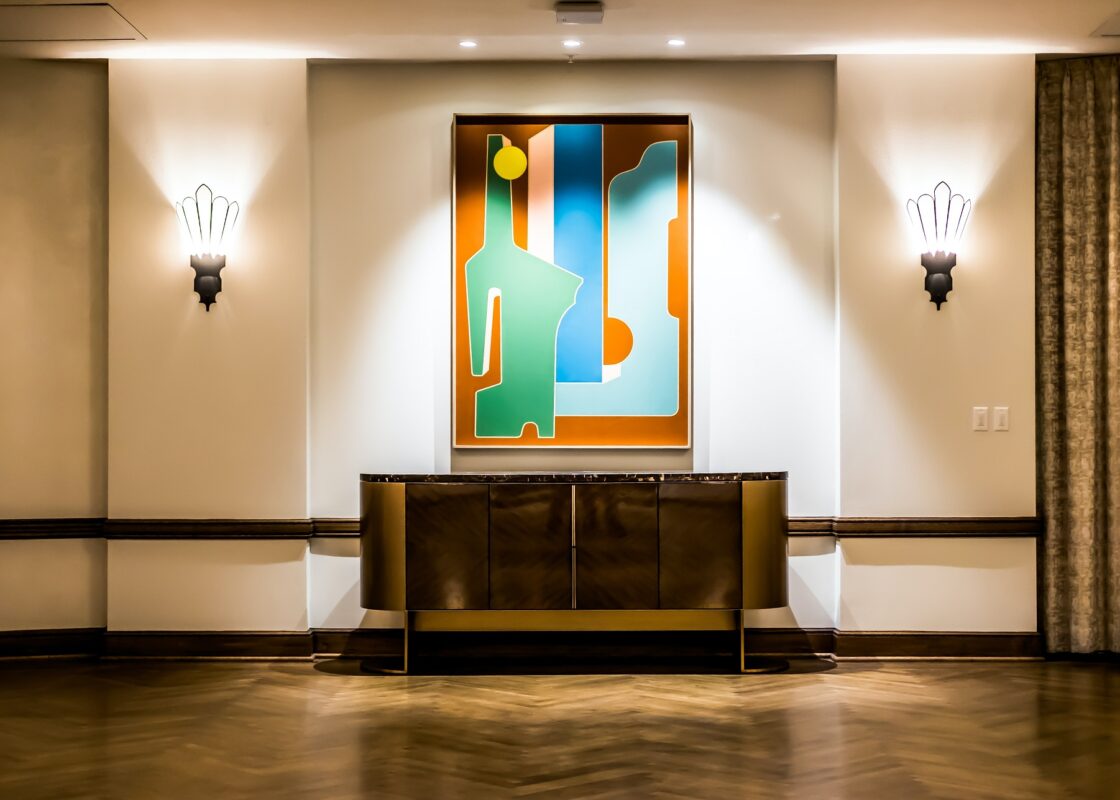 Hotel lift lobby wallpaper